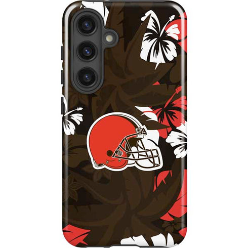 NFL Cleveland Browns Tropical Print Galaxy S24 Plus Impact Case